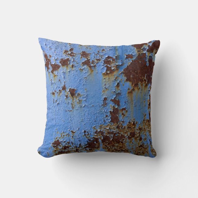 Metal and blue paint texture. cushion (Front)
