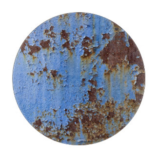 Metal and blue paint texture. cutting board