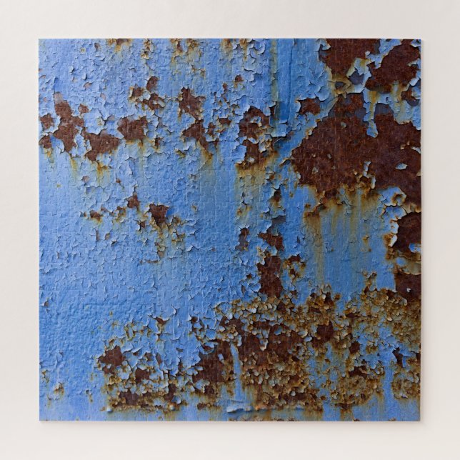 Metal and blue paint texture. jigsaw puzzle (Vertical)