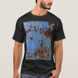 Metal and blue paint texture. T-Shirt
