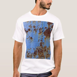 Metal and blue paint texture. T-Shirt