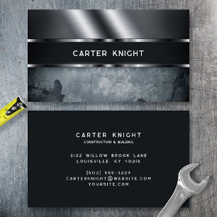 Metal and Concrete Modern Industrial Business Card