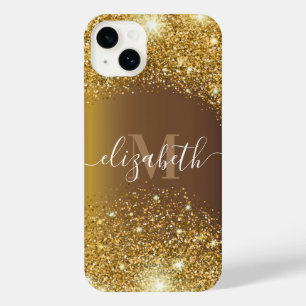Metal and Golden Glitter iPhone 14 Plus Case