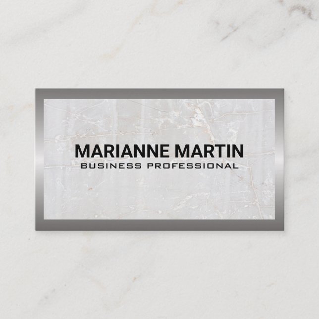 Metal and Marble Business Card (Front)