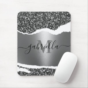 Metal and Silver Glitter Mouse Mat