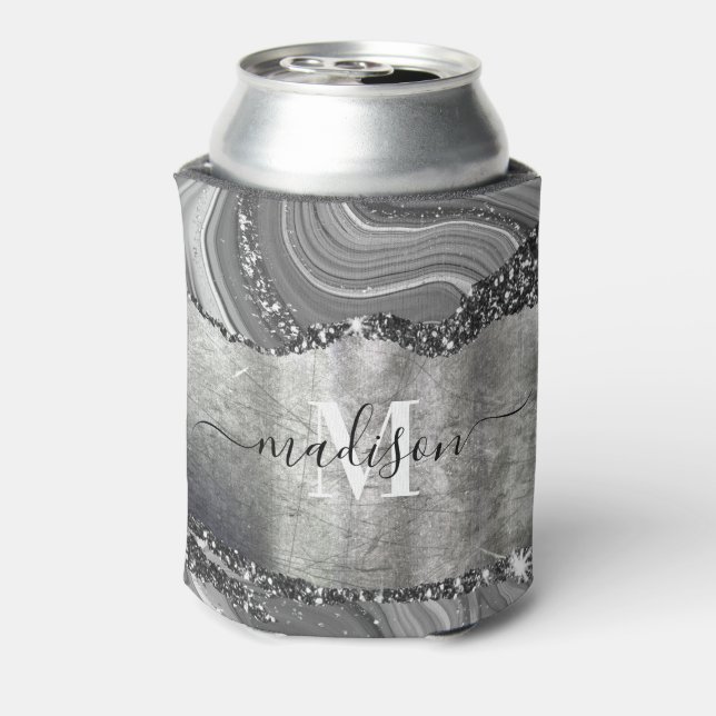 Metal and Silver Marble Can Cooler (Can Back)