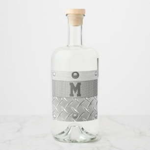 Metal and Steel Liquor Liquor Bottle Label
