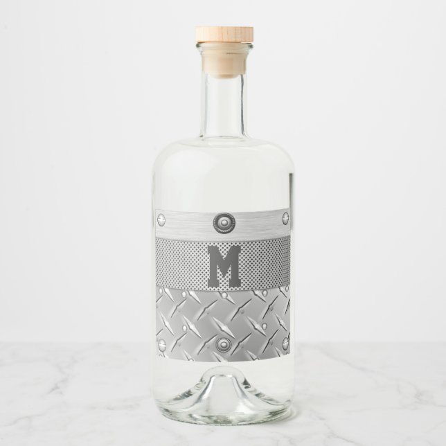 Metal and Steel Liquor Liquor Bottle Label (Front)