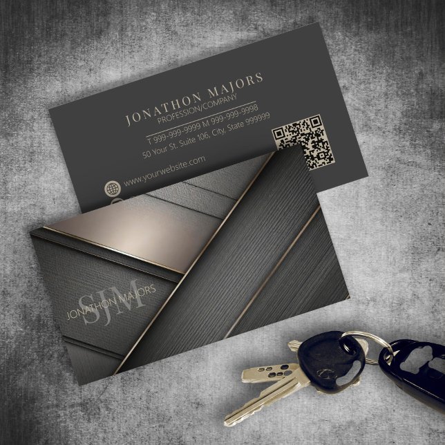 Metal and Wood Crosshatch Grey ID1041 Business Card (Creator Uploaded)