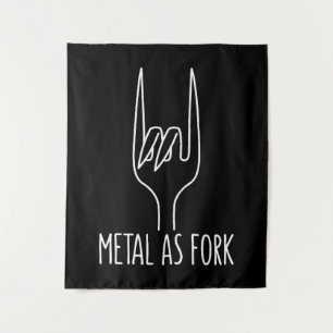 Metal as Fork Funny Rock On Kitchen Design Tapestry