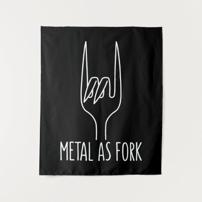 Metal as Fork Funny Rock On Kitchen Design Tapestry (Front)