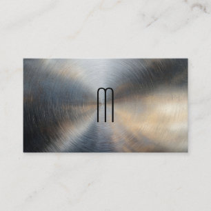 Metal Background   Monogram Business Card
