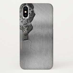 Metal background with mechanical damage iPhone x case