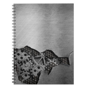 Metal background with mechanical damage notebook
