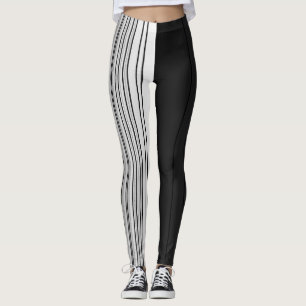 Metal Bands Contrast and Stripe Leggings