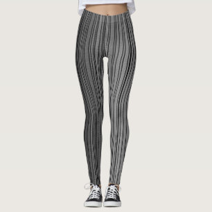 Metal Bands Stripe and Contrast Leggings