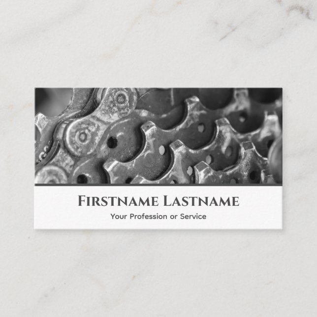 Metal bike pinion gear for Bicycle Repair Shops Business Card (Front)