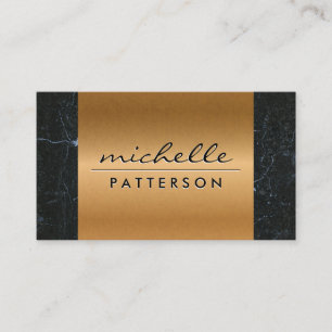 Metal   Black Marble Trim Business Card