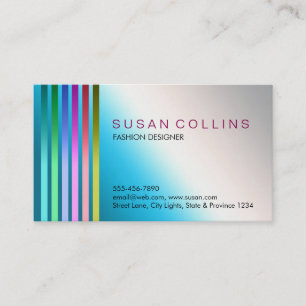 Metal Blue Steel Professional Striped Aluminium Business Card