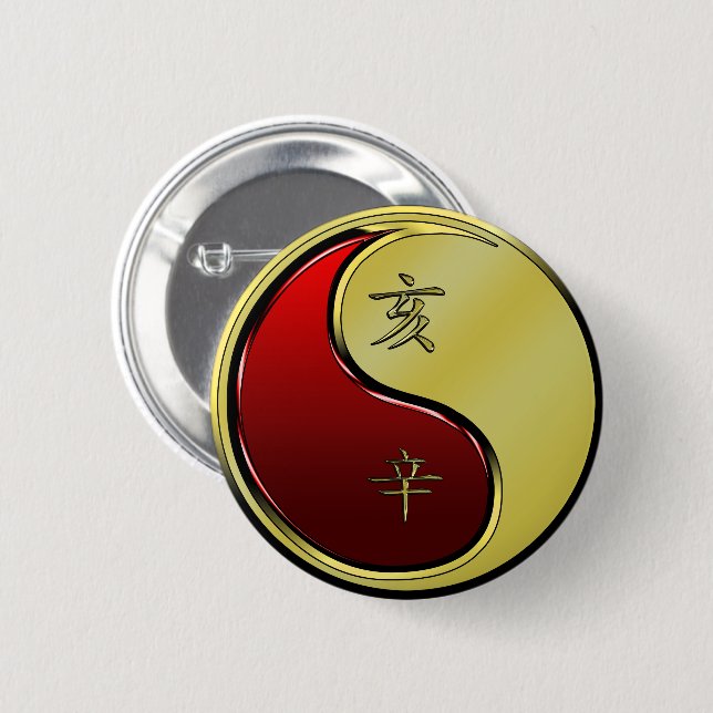 Metal Boar 6 Cm Round Badge (Front & Back)