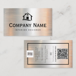 Metal Bold Interior Designer add Logo  Business Card