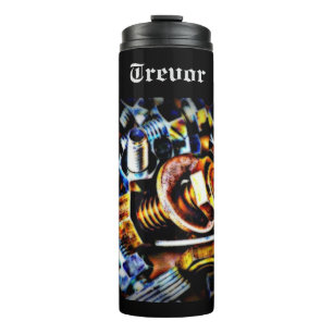 Metal Bolts Pop Art Personalised Thermal Tumbler
