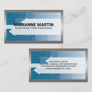 Metal Border Binary Code Tech Background Business Card