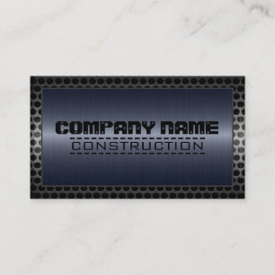 Metal Border Construction Elegant Steel Look #10 Business Card