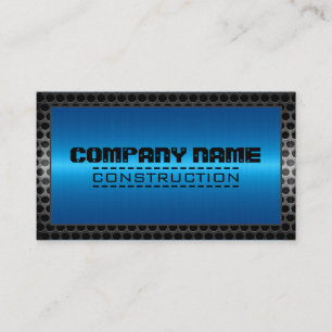 Metal Border Construction Elegant Steel Look #15 Business Card