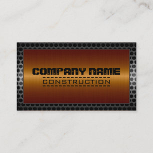 Metal Border Construction Elegant Steel Look #20 Business Card