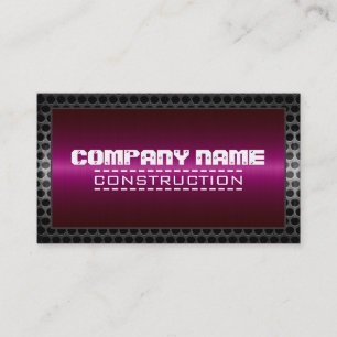 Metal Border Construction Elegant Steel Look #27 Business Card