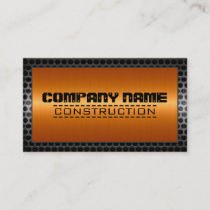 Metal Border Construction Elegant Steel Look #9 Business Card