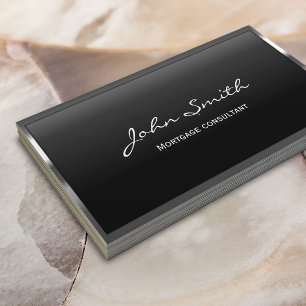 Metal Border Mortgage Agent Business Card