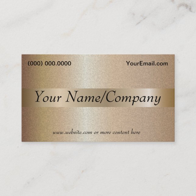 Metal Bronze Business Card Template (Front)