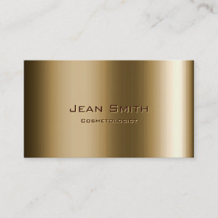 Metal Bronze Cosmetologist Business Card