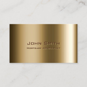 Metal Bronze Mortgage Agent Business Card