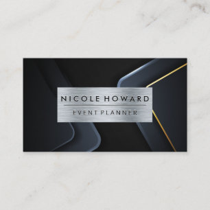 Metal Brushed Frame Abstract Industrial Business Card