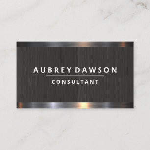 Metal Brushed Trim Black Texture Business Card