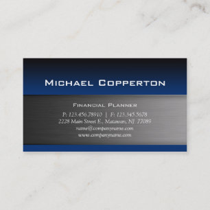 Metal Business Card Blue Header