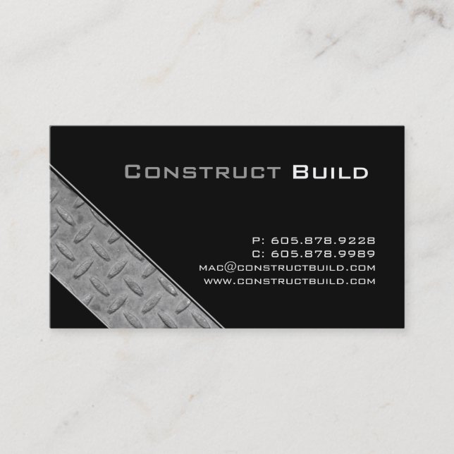 Metal Business Card Construction Trucking Steel (Front)