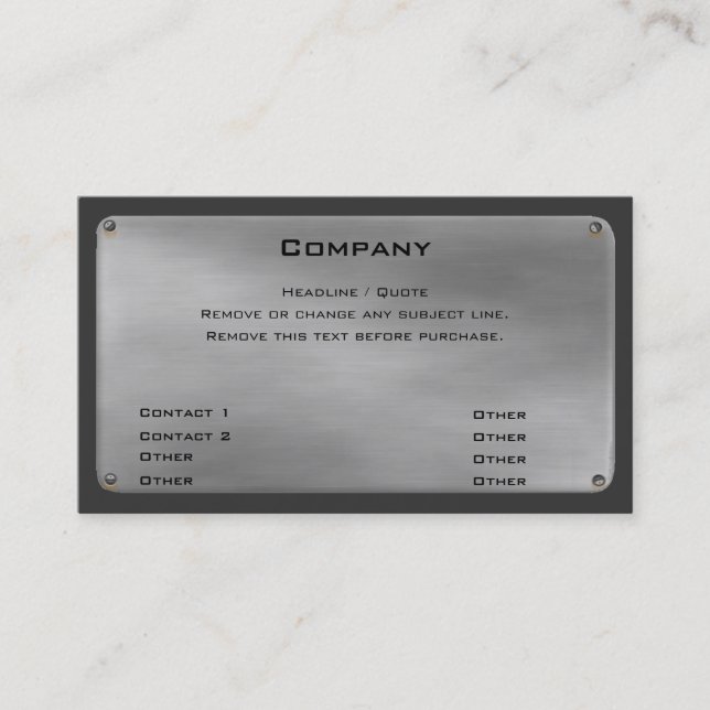 Metal Business Card II -silver (Front)