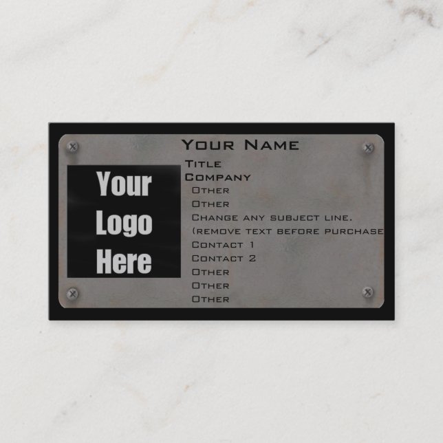 Metal Business Card - with Logo (Front)