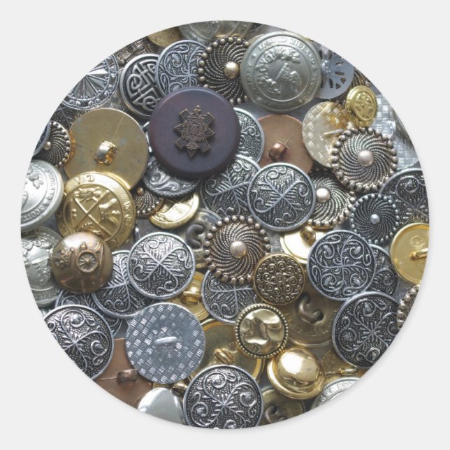 Metal buttons classic round sticker (Front)