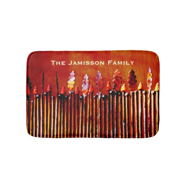 Metal Candles Personalised Name Orange Plush Bath Mat (Front)
