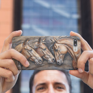 Metal Carved Look Horse Portrait  iPhone 16 Case