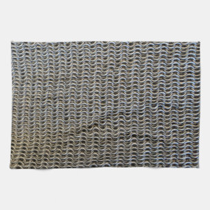 metal chain mail armor medieval knight fighter his tea towel