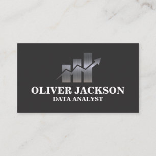 Metal Chart Bar Graph   Finance Investments Business Card