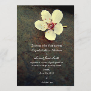 Metal Cherry Blossom Wedding Invitation