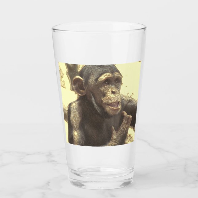 metal Chimp Glass (Front)
