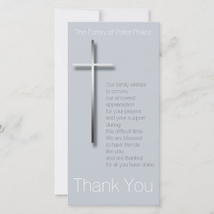 Metal Christian Cross Sympathy Thank You choose C